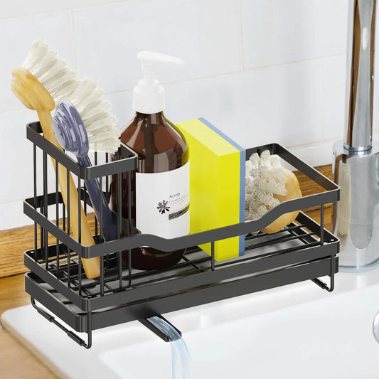 Vanwood 360° Rotatable Sink Caddy with High Brush Rack